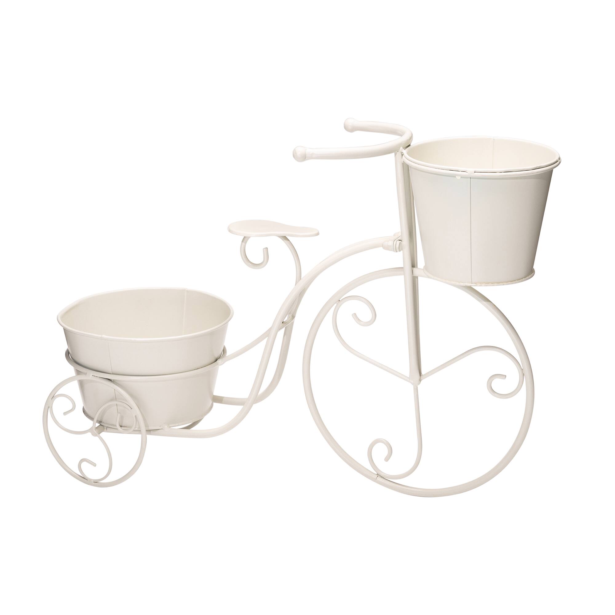 Glitzhome® 21.5'' White Metal Bicycle Plant Stand